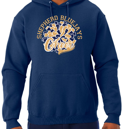 Shepherd Cheer Gear - 2026 -  Adult Unisex Hooded Sweatshirt - Jerzees NuBlend Unisex Hooded Sweatshirt - 8oz