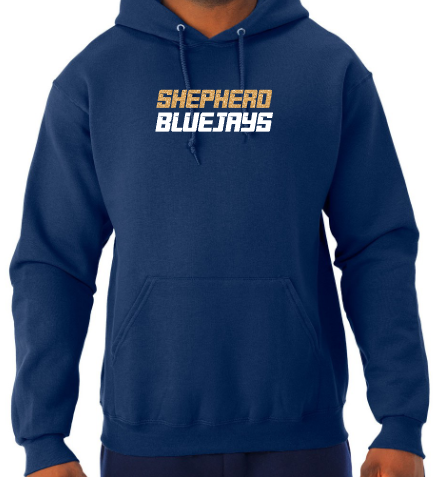Shepherd Football Spirit Gear GLITTER - 2026 - Adult Unisex Hooded Sweatshirt - Jerzees NuBlend Unisex Hooded Sweatshirt - 8oz