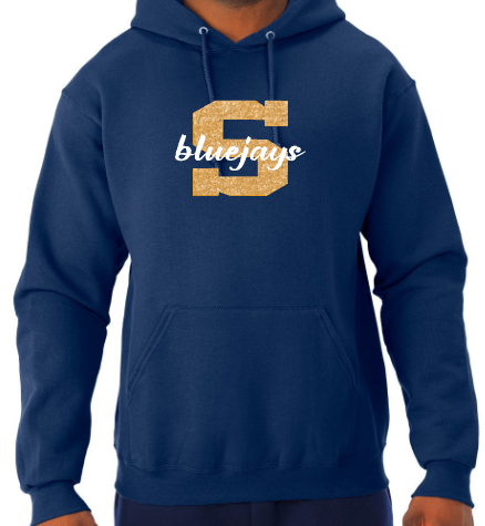 Shepherd Football Spirit Gear GLITTER - 2026 - Adult Unisex Hooded Sweatshirt - Jerzees NuBlend Unisex Hooded Sweatshirt - 8oz