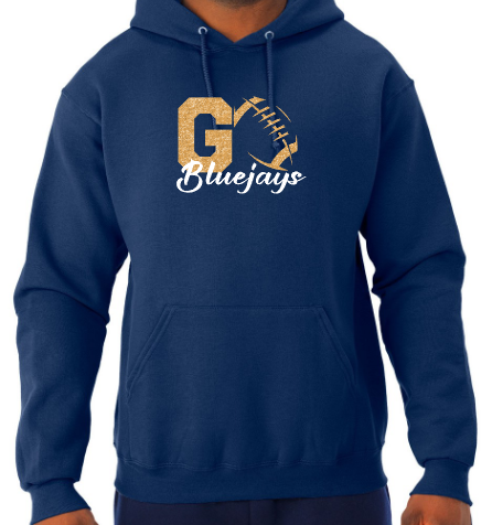 Shepherd Football Spirit Gear GLITTER - 2026 - Adult Unisex Hooded Sweatshirt - Jerzees NuBlend Unisex Hooded Sweatshirt - 8oz