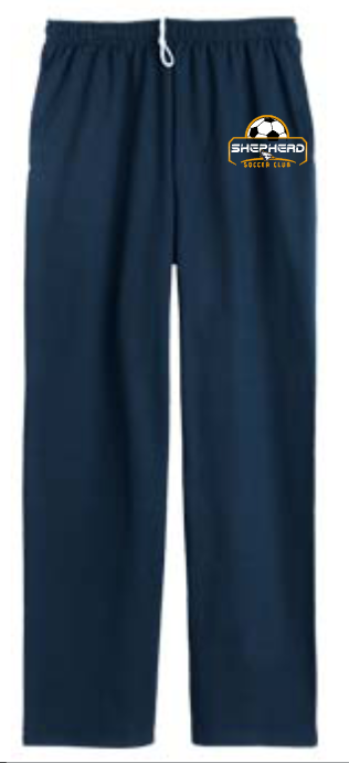 Shepherd Soccer Club Gear - 2026 - Adult Sweatpants- Jerzees NuBlend Pocketed Open Bottom Sweatpants