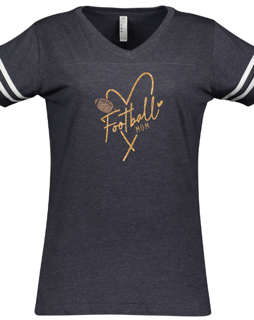Shepherd Football Family Gear - 2023 -  Ladies Tee - LAT Apparel Ladies' V-Neck Football Tee - 4.5oz