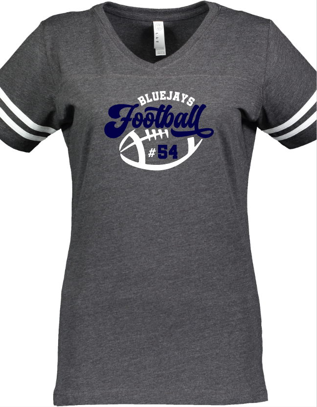 Shepherd Football Gear - 2023 -  Ladies Tee - LAT Apparel Ladies' V-Neck Football Tee - 4.5oz