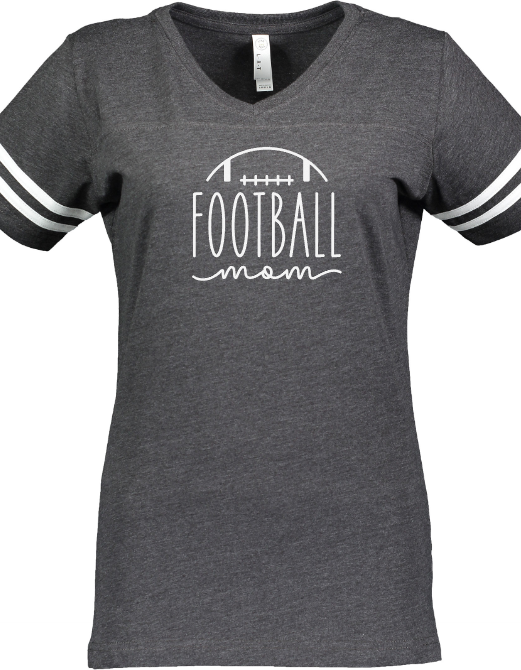 Shepherd Football Mom Gear - 2023 -  Ladies Tee - LAT Apparel Ladies' V-Neck Football Tee - 4.5oz