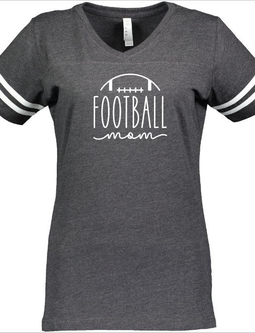 Shepherd Football Mom Gear - 2023 -  Ladies Tee - LAT Apparel Ladies' V-Neck Football Tee - 4.5oz