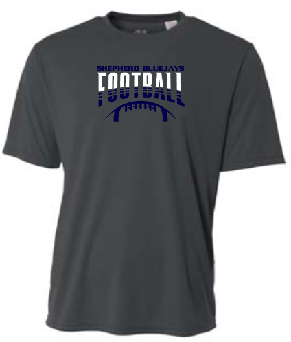 Shepherd Football Gear - 2023 -  Youth Performance Tee - A4 Youth Cooling Performance Crew Tee - 4oz