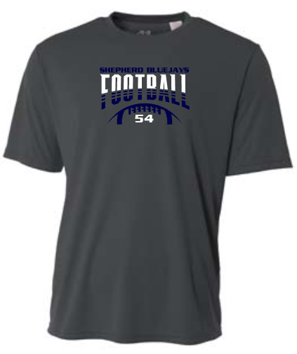 Shepherd Football Gear - 2023 -  Youth Performance Tee - A4 Youth Cooling Performance Crew Tee - 4oz