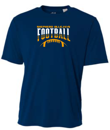 Shepherd Football Gear - 2023 -  Youth Performance Tee - A4 Youth Cooling Performance Crew Tee - 4oz