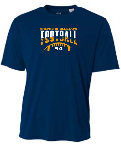 Shepherd Football Gear - 2023 -  Youth Performance Tee - A4 Youth Cooling Performance Crew Tee - 4oz