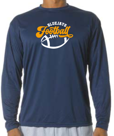 Shepherd Football Gear - 2023 -  Adult Performance Long Sleeve Tee - A4 Cooling Performance Long Sleeve Crew Tee - 4oz