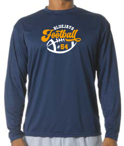 Shepherd Football Gear - 2023 -  Adult Performance Long Sleeve Tee - A4 Cooling Performance Long Sleeve Crew Tee - 4oz