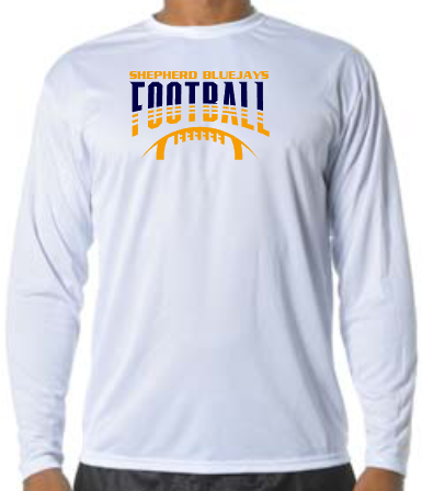 Shepherd Football Gear - 2023 -  Adult Performance Long Sleeve Tee - A4 Cooling Performance Long Sleeve Crew Tee - 4oz