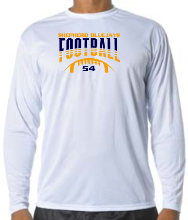 Shepherd Football Gear - 2023 -  Adult Performance Long Sleeve Tee - A4 Cooling Performance Long Sleeve Crew Tee - 4oz