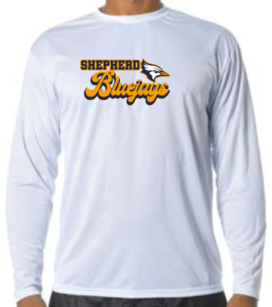 Shepherd Football Spirit Gear - 2023 - Youth Performance Long Sleeve Tee - A4 Youth Cooling Performance Long Sleeve Crew Tee - 4oz