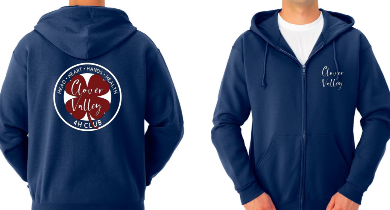 Clover Valley 4H Club - JERZEES® NuBlend® Full Zip Hooded Sweatshirt - 8oz