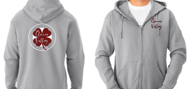 Clover Valley 4H Club - JERZEES® NuBlend® Full Zip Hooded Sweatshirt - 8oz