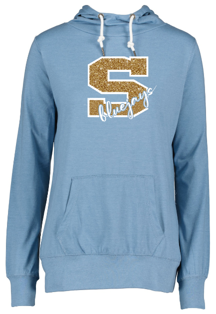 Shepherd Football Spirit Gear - 2022 - Ladies Lightweight Funnel Neck Hoodie - Enza - 5.6 oz