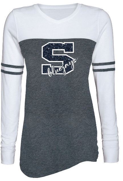 Shepherd Football Spirit Gear - 2022 - Ladies Long Sleeve Varsity Tee - Enza - 4.0 oz