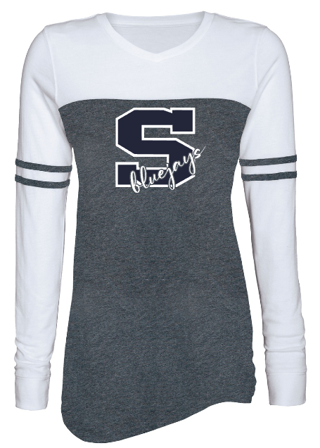 Shepherd Football Spirit Gear - 2022 - Ladies Long Sleeve Varsity Tee - Enza - 4.0 oz