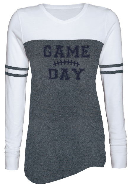 Shepherd Football Spirit Gear - 2022 - Ladies Long Sleeve Varsity Tee - Enza - 4.0 oz