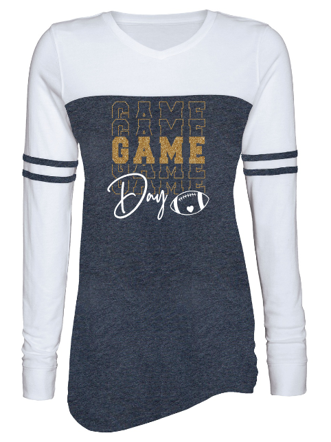 Shepherd Football Spirit Gear - 2022 - Ladies Long Sleeve Varsity Tee - Enza - 4.0 oz
