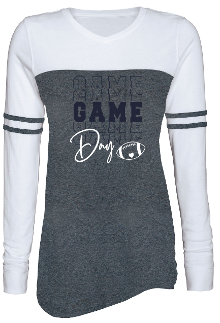 Shepherd Football Spirit Gear - 2022 - Ladies Long Sleeve Varsity Tee - Enza - 4.0 oz