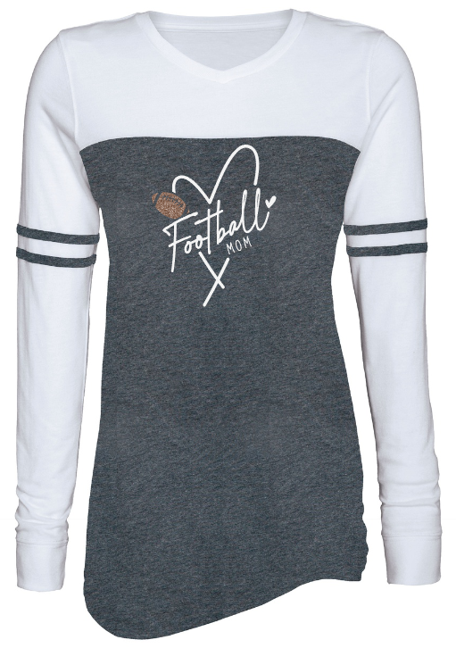 Shepherd Football Family Gear - 2023 -  Ladies Long Sleeve Tee - Enza Ladies Triblend Varsity Long Sleeve Tee