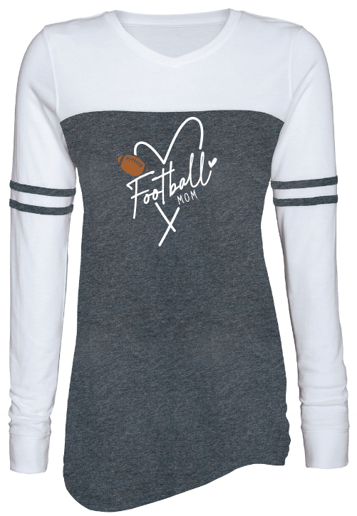 Shepherd Football Family Gear - 2023 -  Ladies Long Sleeve Tee - Enza Ladies Triblend Varsity Long Sleeve Tee