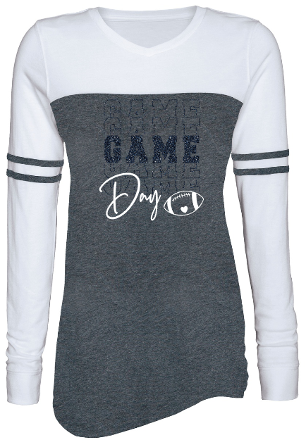 Shepherd Football Spirit Gear - 2022 - Ladies Long Sleeve Varsity Tee - Enza - 4.0 oz