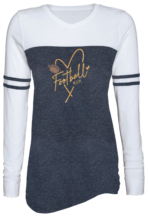 Shepherd Football Family Gear - 2023 -  Ladies Long Sleeve Tee - Enza Ladies Triblend Varsity Long Sleeve Tee