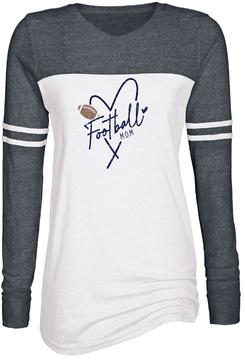 Shepherd Football Family Gear - 2023 -  Ladies Long Sleeve Tee - Enza Ladies Triblend Varsity Long Sleeve Tee