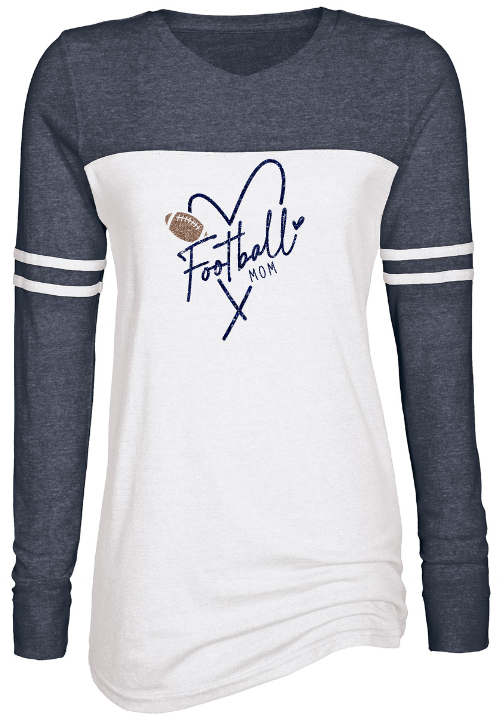 Shepherd Football Family Gear - 2023 -  Ladies Long Sleeve Tee - Enza Ladies Triblend Varsity Long Sleeve Tee