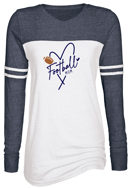 Shepherd Football Family Gear - 2023 -  Ladies Long Sleeve Tee - Enza Ladies Triblend Varsity Long Sleeve Tee