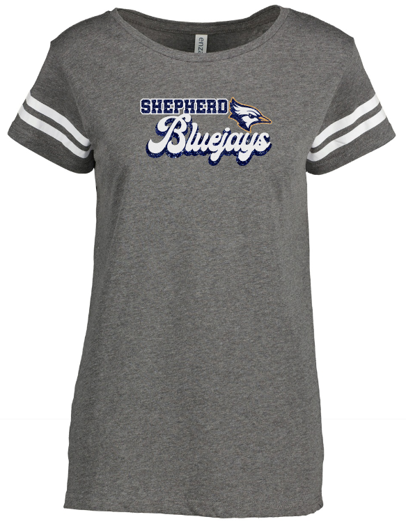 Shepherd Football Spirit Gear - 2023 - Ladies Tee - Enza Ladies Jersey Football Tee - 4.5oz