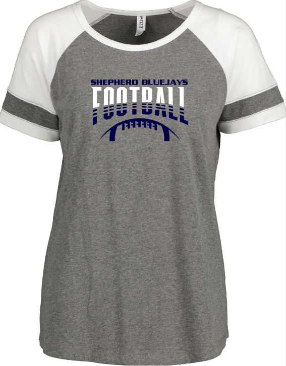 Shepherd Football Gear - 2023 -  Ladies Tee - Enza Ladies Jersey Colorblock Tee - 4.5oz