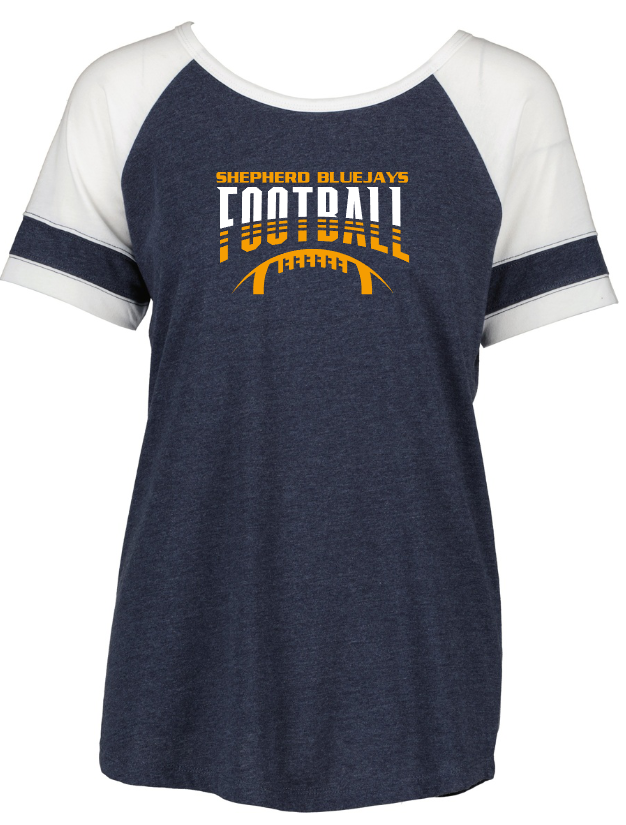 Shepherd Football Gear - 2023 -  Ladies Tee - Enza Ladies Jersey Colorblock Tee - 4.5oz