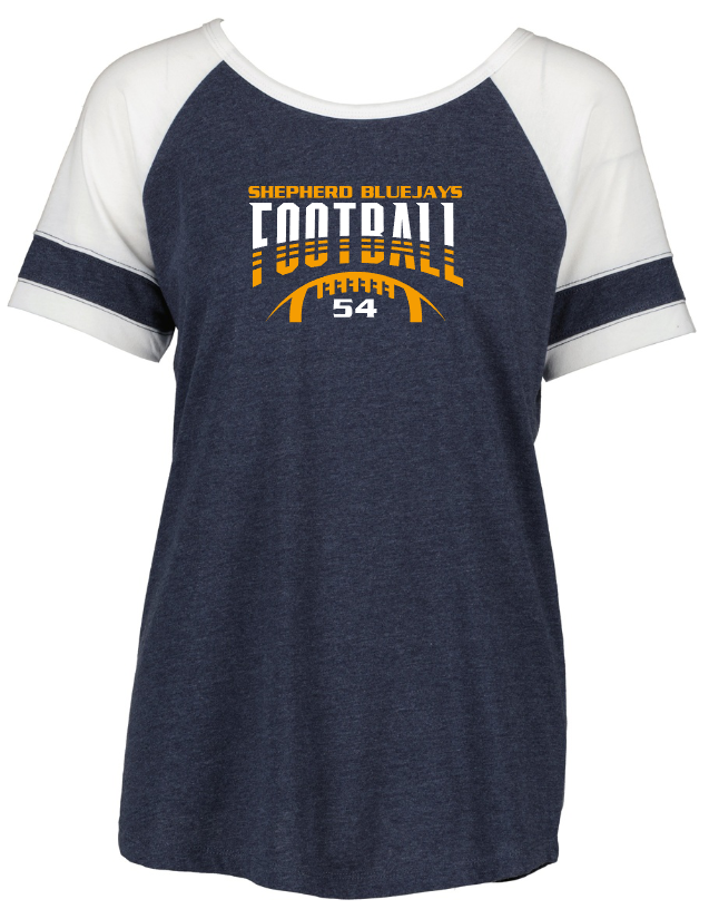 Shepherd Football Gear - 2023 -  Ladies Tee - Enza Ladies Jersey Colorblock Tee - 4.5oz