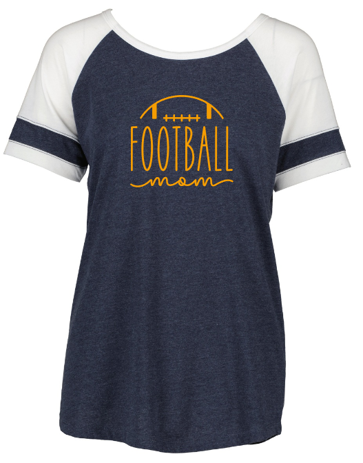 Shepherd Football Mom Gear - 2023 -  Ladies Tee - Enza Ladies Jersey Colorblock Tee - 4.5oz