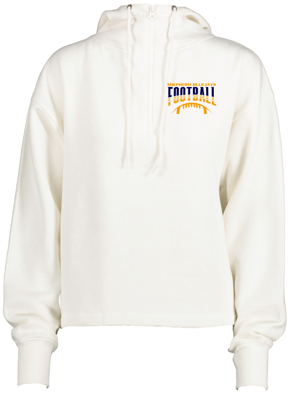 Shepherd Football Gear - 2023 -  Ladies Hooded Sweatshirt - Enza Ladies Boxy Quarter Zip Hood - 9.0oz