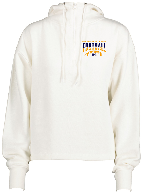 Shepherd Football Gear - 2023 -  Ladies Hooded Sweatshirt - Enza Ladies Boxy Quarter Zip Hood - 9.0oz