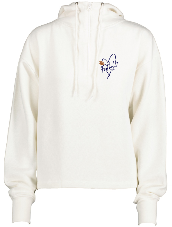 Shepherd Football Family Gear - 2023 -  Ladies Hooded Sweatshirt - Enza Ladies Boxy Quarter Zip Hood - 9.0oz