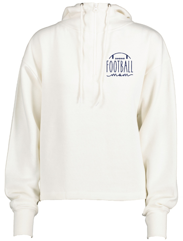 Shepherd Football Mom Gear - 2023 -  Ladies Hooded Sweatshirt - Enza Ladies Boxy Quarter Zip Hood - 9.0oz