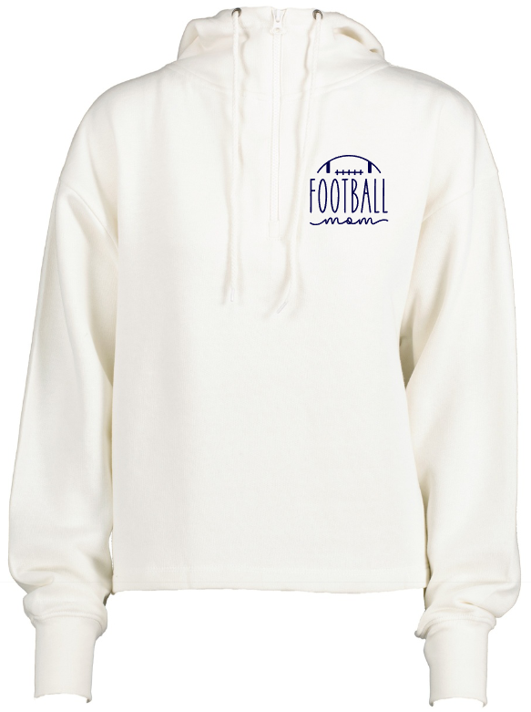 Shepherd Football Mom Gear - 2023 -  Ladies Hooded Sweatshirt - Enza Ladies Boxy Quarter Zip Hood - 9.0oz