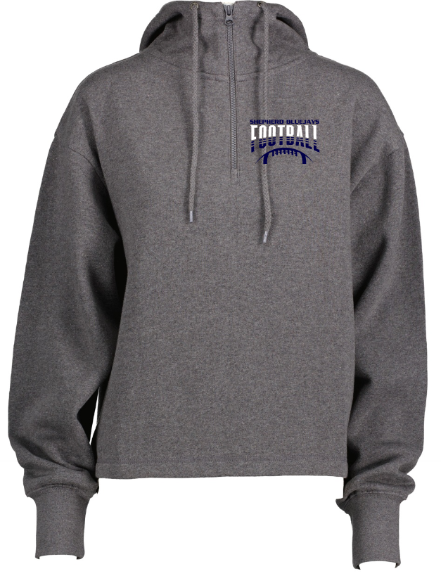 Shepherd Football Gear - 2023 -  Ladies Hooded Sweatshirt - Enza Ladies Boxy Quarter Zip Hood - 9.0oz