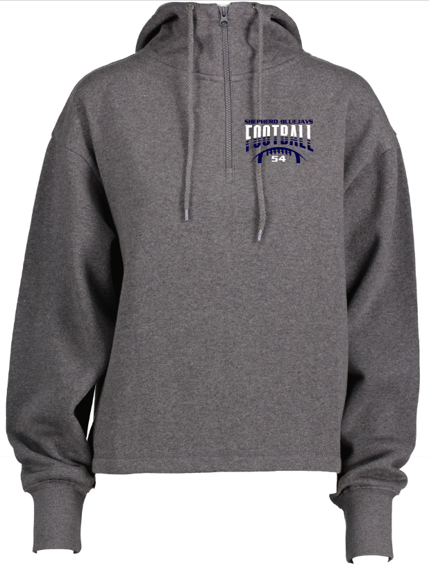 Shepherd Football Gear - 2023 -  Ladies Hooded Sweatshirt - Enza Ladies Boxy Quarter Zip Hood - 9.0oz