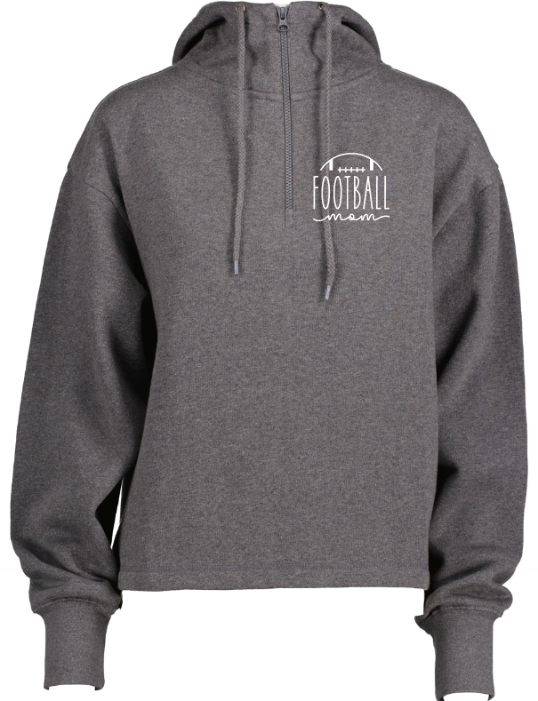Shepherd Football Mom Gear - 2023 -  Ladies Hooded Sweatshirt - Enza Ladies Boxy Quarter Zip Hood - 9.0oz