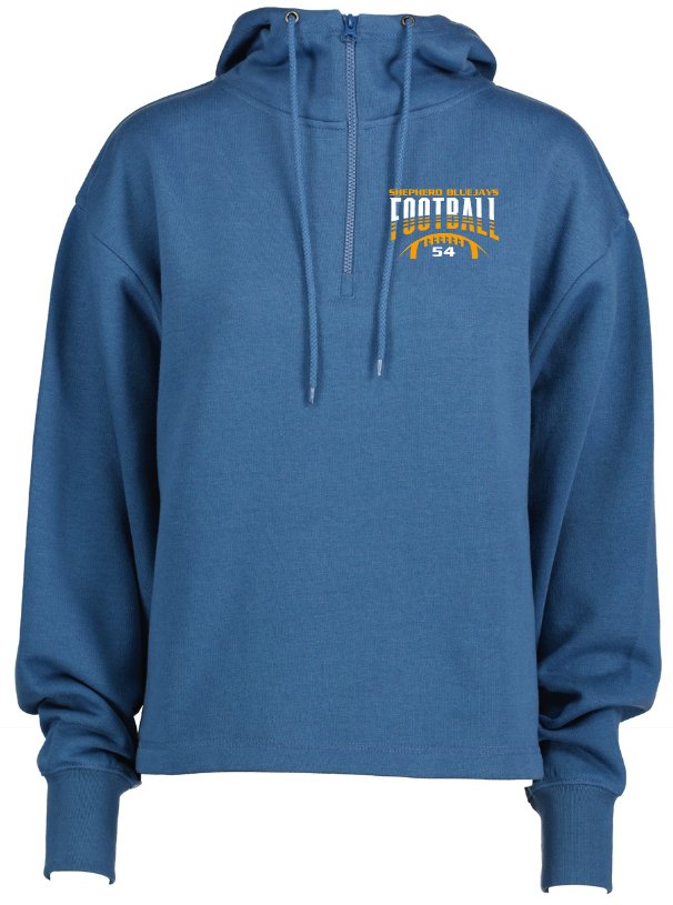 Shepherd Football Gear - 2023 -  Ladies Hooded Sweatshirt - Enza Ladies Boxy Quarter Zip Hood - 9.0oz
