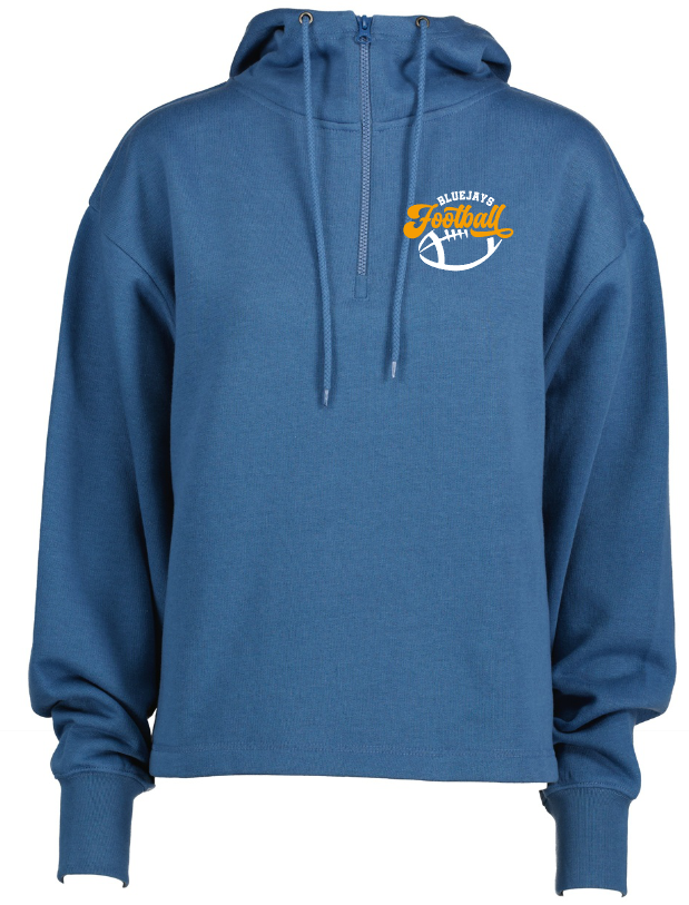 Shepherd Football Gear - 2023 -  Ladies Hooded Sweatshirt - Enza Ladies Boxy Quarter Zip Hood - 9.0oz