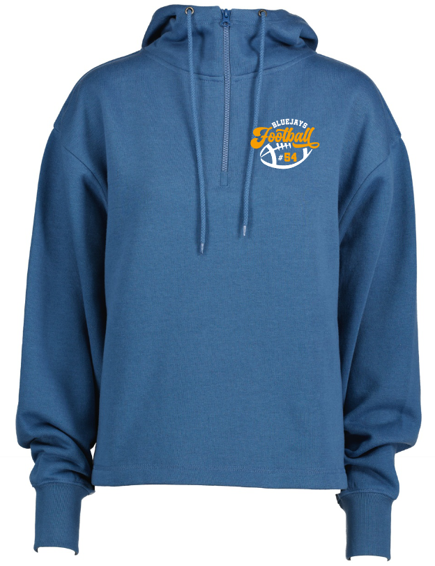 Shepherd Football Gear - 2023 -  Ladies Hooded Sweatshirt - Enza Ladies Boxy Quarter Zip Hood - 9.0oz