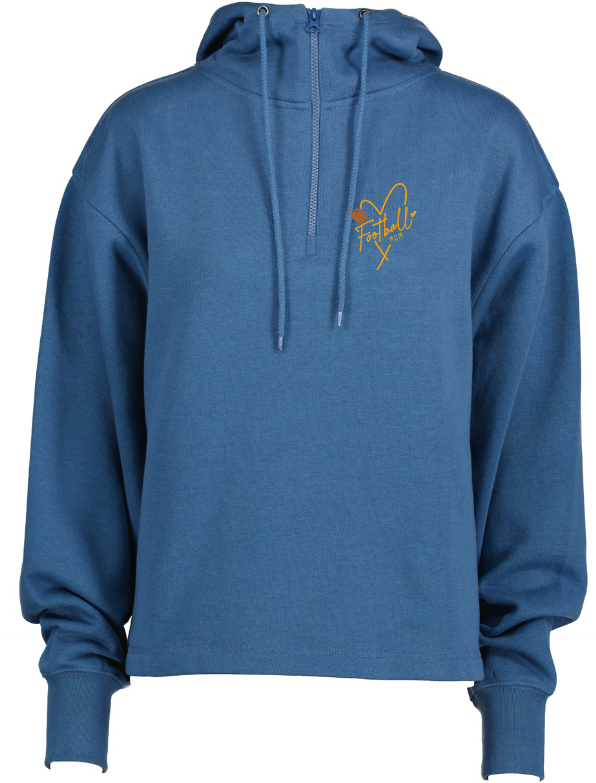 Shepherd Football Family Gear - 2023 -  Ladies Hooded Sweatshirt - Enza Ladies Boxy Quarter Zip Hood - 9.0oz